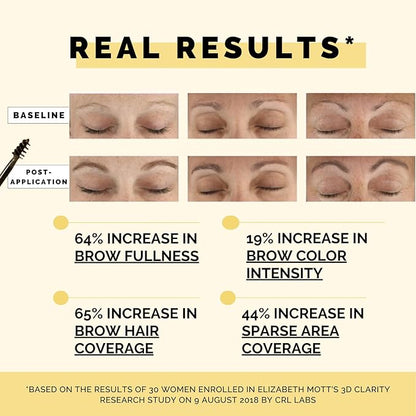 Elizabeth Mott Queen of the Fill Eyebrow Gel – Tinted Brow Filler, Volumizer & Setter, Natural-Looking Fuller Brows – Covers Gray Hairs, Water-Resistant, Long-Lasting – Cruelty-Free, Blonde Shade, 4g