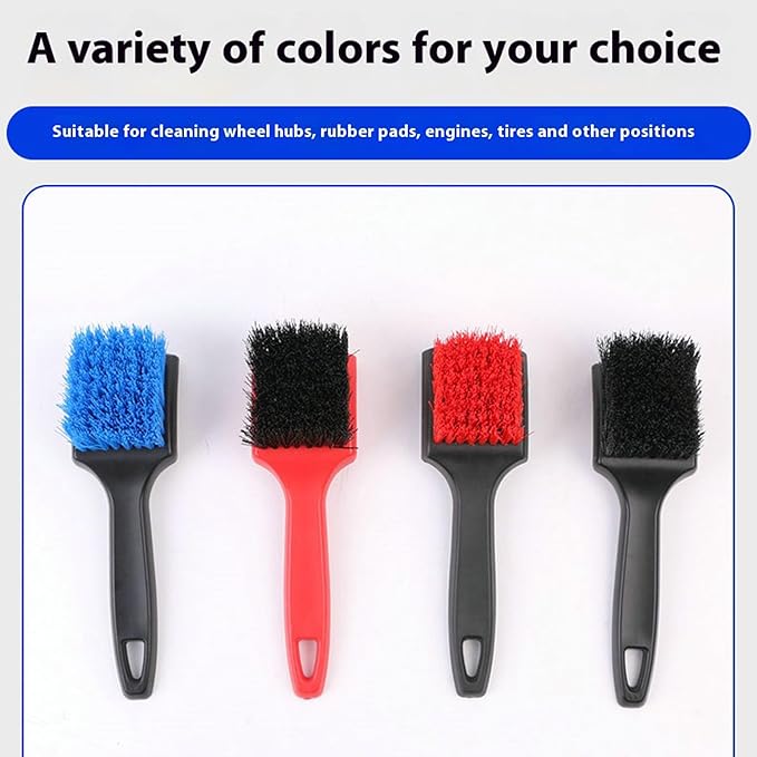 8.3" Car Tire Wash Brush, Carpet Cleaning and Scrub Brush for Floor Mats, Car Detailing Brushes Hard Bristles Wheel Brush for Car Interior and Home, Wheels, Rims, Motorcycles, Bicycles (Blue)
