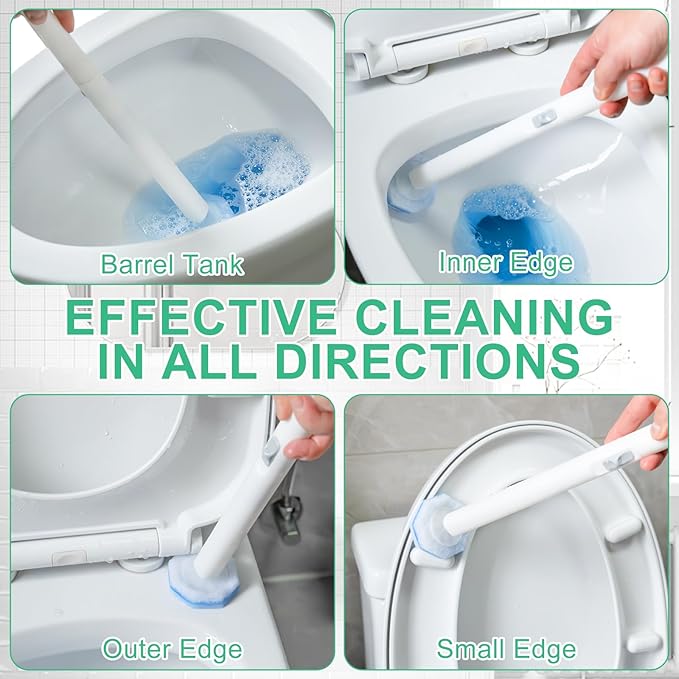 50pcs Disposable Toilet Wand Refills for Clorox,Replacement Brush Heads Compatible with Most Toilet Wand Refill System,Upgrade Fiber Cleaner Heads for Closestool Cleaning（not Included Brush Rod）