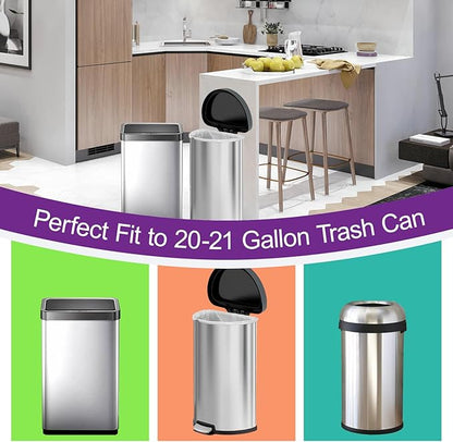 21 Gallon Drawstring Trash Bags 100 Count 1.2 Mil Heavy Duty Large Garbage Liners Fits All 20-21.1 Gallon 50-80 Liter Trash Can for Home Office Kitchen Compatible with Code G