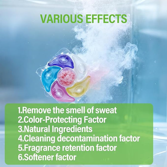 YUCO Pods Laundry Detergent Hypoallergenic,Powerful 6IN1 Detergent Pod,Scent Beads New Formula,Helps to Keep Garment Fresh Clean,Soft and Fragrant (1 Box of 40 Pod,Net 10g/pod,Net 400g)