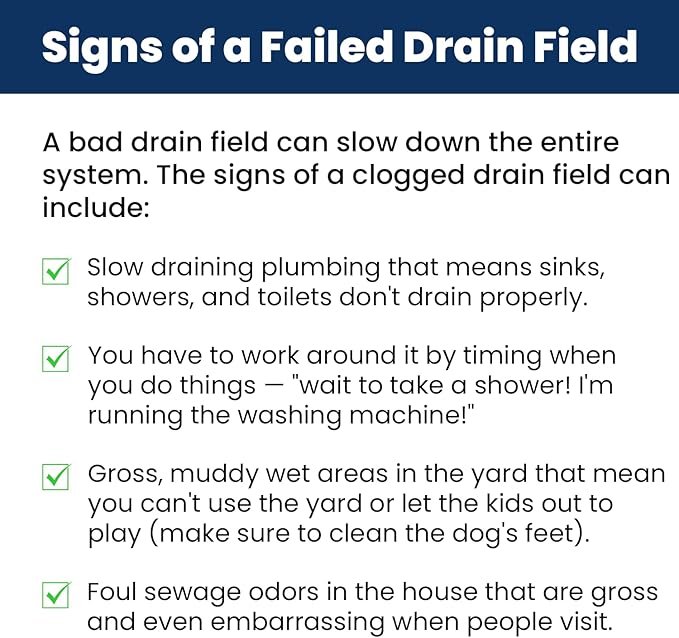 Drain Field Cleaner Tablets (20 Count) - Septic Tank Treatment for Clogs, Odor & Sludge - 90% Less Plastic - 10 Month Supply - Aerobic & Anaerobic Systems - Easy Flush
