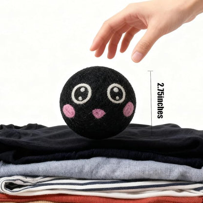 Dry Balls, Black Wool Dryer Balls Laundryer Balls for Dryer Premium 6-Pack New Zealand Wool Save Drying Time by 30%, Eliminate Static Cling, Reusable & Eco-Friendly Chemical Free