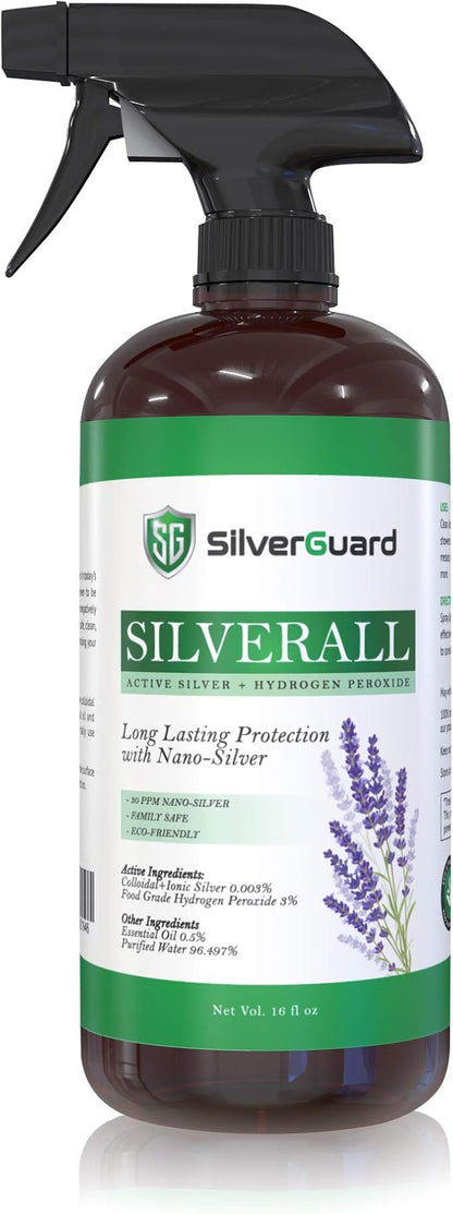 SilverAll Enhanced Hydrogen Peroxide Cleaner + Active Silver | All Purpose Cleaner with Long-Lasting Protective Silver Shield | Food Grade Hydrogen Peroxide 3 Percent | Lavender 1 Pack