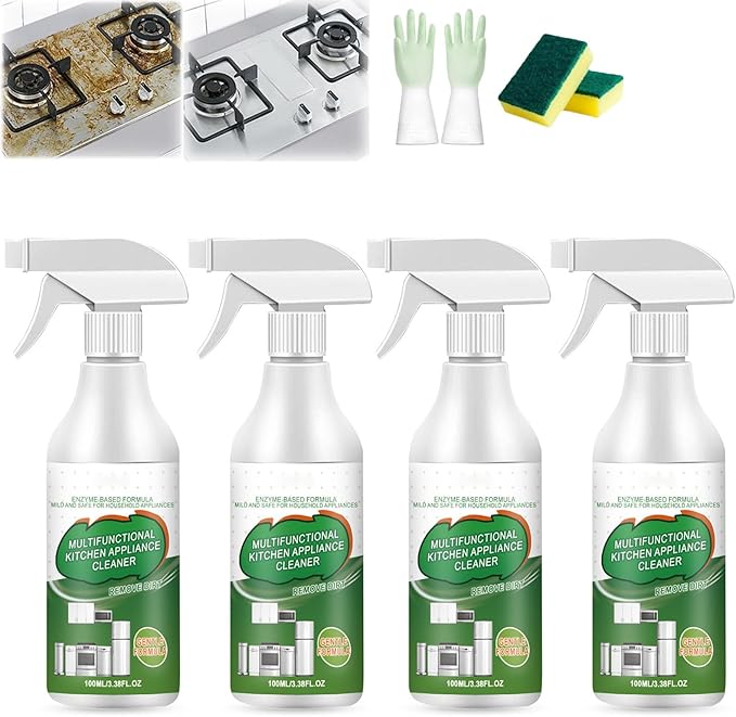 Multi-Purpose Enzyme Foam Cleaner, Versatile – Kitchen & Home, Bathroom Descaler Foam Cleaner Spray (4PCS)