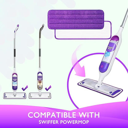 Reusable Power Mop Refill Pads Compatible with Swiffer PowerMop Mop - Power Mop Pads Refill - Washable Microfiber Pads for Multi-Surface Floor Cleaning, 5 Pack