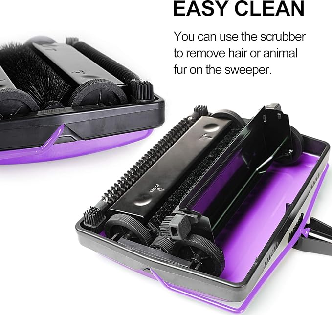 Yocada Carpet Sweeper Cleaner 4 Poles for Home Office Low Carpets Rugs Undercoat Carpets Pet Hair Dust Scraps Paper Small Rubbish Cleaning with a Brush