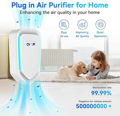 6Pack Air Ionizer Plug In, Filterless Home Negative Air Purifier, Quiet Air Freshener Portable Cleaner for Odors Smoke Dust, Air Purifiers for Home Office, Bedroom, Bathroom