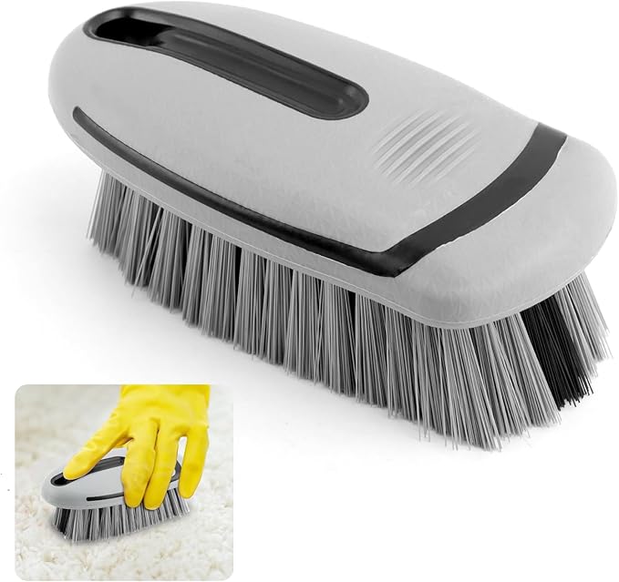 Carpet Brush, Scrub Brush Carpet Scrubber Stiff Bristle Detailing Scrub Brushes, Carpet Cleaning Brush, Cleaning Brush Interior Leather Brushfor Car and Home(Color:Grey)