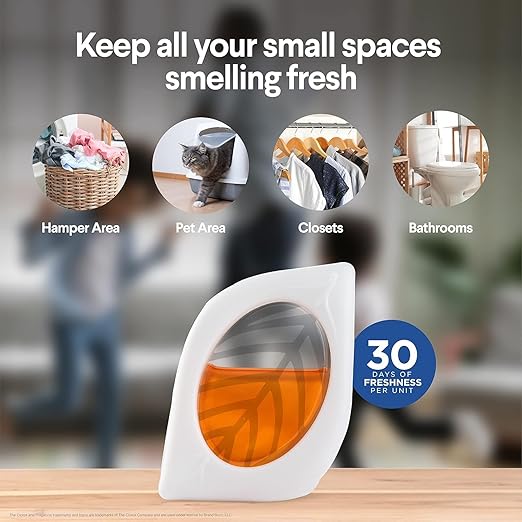 Clorox Fraganzia Small Rooms Air Freshener, Island Escape Scent - Peel & Place Air Freshener, No-Plug, Battery-Free for Closets, Laundry Room, Entry Way, Bathroom, Locker, 0.25 Fl Oz Each, 4 Count