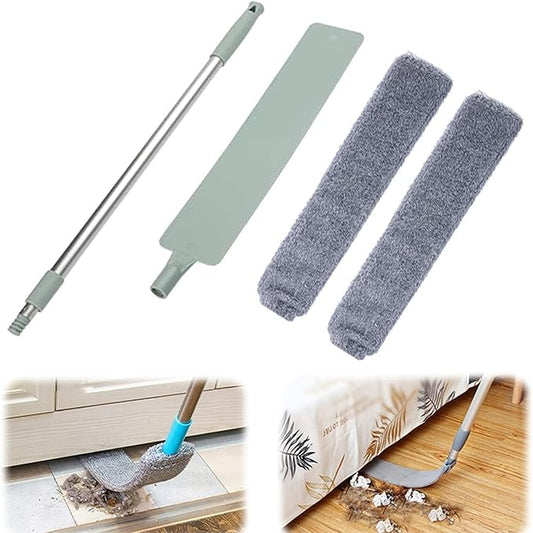 Retractable Gap Dust Cleaner, Extendable Microfiber Duster with Bendable Head, Reusable Washable Gap Duster Cleaning Tool for Home Kitchen Ceiling Blinds Sofa Bed Fridge Under Furniture (Set B)