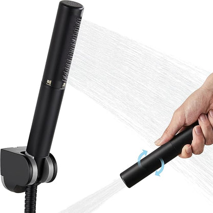 Heyalan Brass 2 in1 Hand Shower and Sprinkler - High Pressure Handheld Shower Wand with Hose and ABS Holder, Matte Black