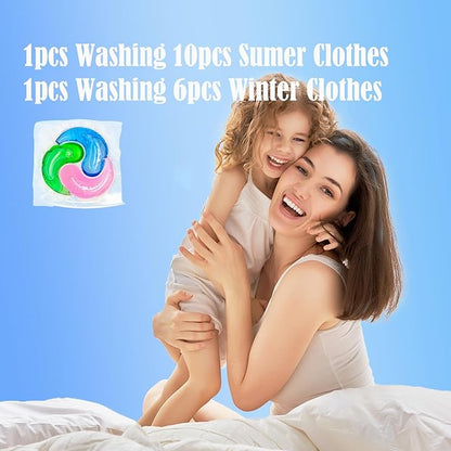 Laundry Detergent Pods, 30pcs Liquid Pacs 3-in-1 Powerful Clean Remover, Fabric Softener & Scent Booster, Long Lasting Fresh Nature Scent for Hand Washing or Machine (Forest)