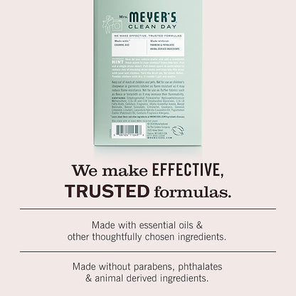 MRS. MEYER'S CLEAN DAY Dryer Sheets, Fabric Softener, Reduces Static, Infused with Essential Oils, Birchwood, 80 Count