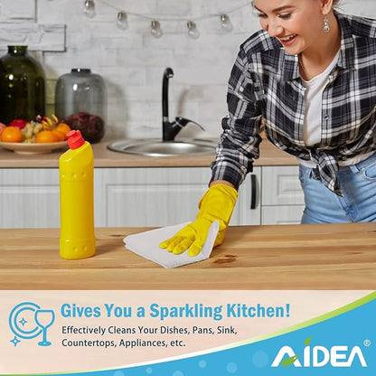 AIDEA Microfiber Cleaning Cloth White 50PK, Cleaning Rags, Lint Free Microfiber Towels, Kitchen Towels Dusting Cloth, Wash Cloths, Dish Rags White, 12"x 12"