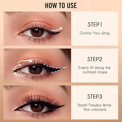 docolor Eyeliner, 2PCS Black Liquid Eyeliner Waterproof Eye Liner Pen Super Slim Precise All Day Black Eye Pencils Professional Makeup Liquid Eye Liner Pencil for Women