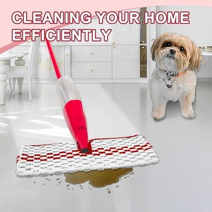 Microfiber Spray Mop Pads - Compatible with Promist MAX, Double Sided Replace Head for Dry/Wet Floor Cleaning Usable (4 Pack Red)