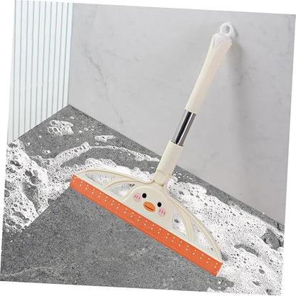 Glass Shower Squeegee and Car Window Scraper, Milk White Plastic Handle, Versatile Glass and Mirror Cleaner for Bathroom, Windshield, and Home Window Cleaning