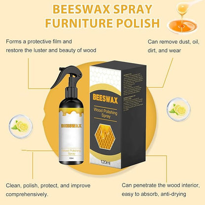 2PCS Natural Beeswax Care Spray & Restorer, Natural Beeswax Spray For Wood, For Living Room, Kitchen, Furnishings and Wooden Floors