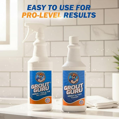 The Professional Grout Cleaner for Tile Floors, Acid-Free Floor Gel Cleaner Cleaning Solution for Tile, Marble, Porcelain & Stone, Deep-Clean Flooring Products Made in USA, Spray, 32 Oz