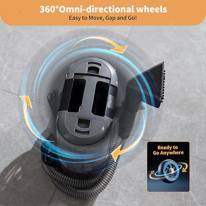 Miniboo Carpet Cleaner, Compact & Powerful Upholstery Cleaner Machine,Portable Spot with 360°Wheels, 1.3-inch Deep Stain Small Rug Cleaner for Car, Stairs, Couches. Black