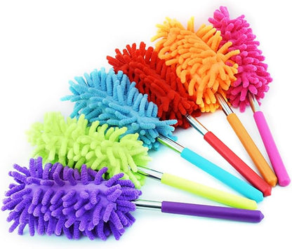 11'' to 31'' Extendable Telescoping Microfiber Duster Bendable Brush Washable Dusting Brush for Office Home Car