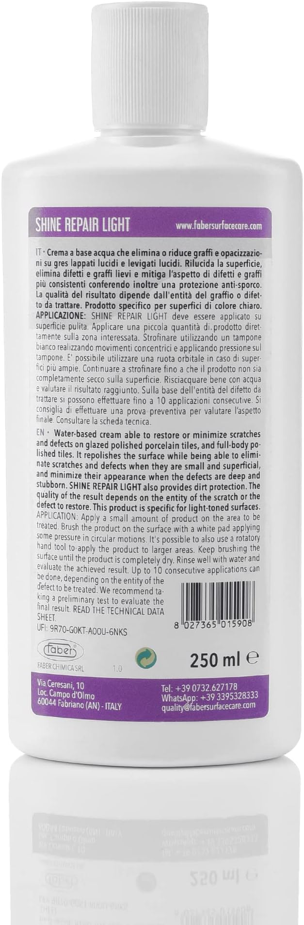 FABER Floor Shine Repair - Premium Floor Polishing Cream for Scratches & Defects, Protects from Dirt - Perfect for Colored Glazed & Full Body Polished Porcelain Tiles – Professional & Home Use