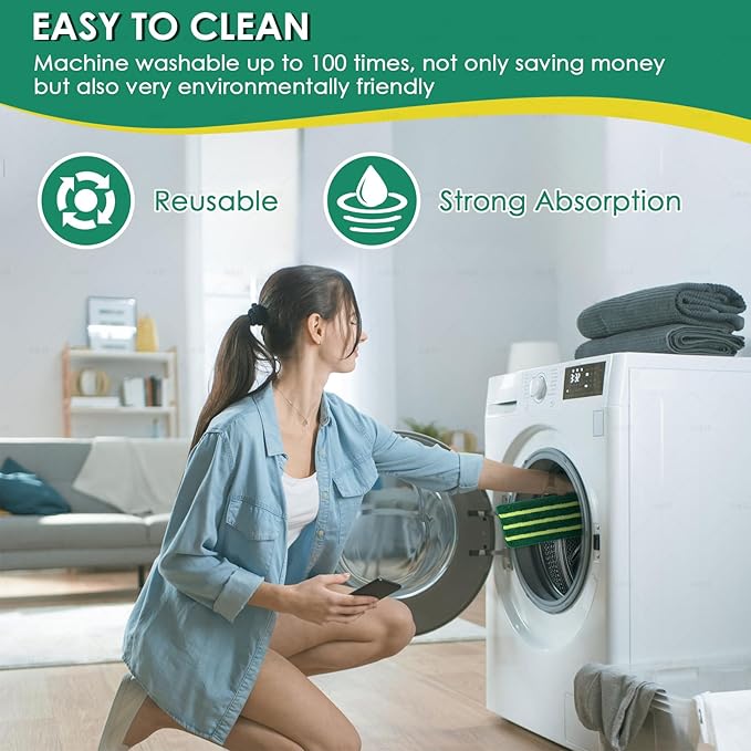 4 Pack Mop Refills Compatible for Libman Freedom Spray Mop Replacement Head - Machine Washable Microfiber Heads, Cleaning Multi-Surface Floors and Walls (Mop not Included)