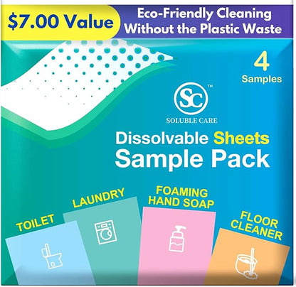 60 Loads Laundry Detergent Sheets (Ultra-Concentrated, Earth Friendly, Sustainable, Liquid-Free Solution), Includes Free 4-Sheet Bonus Pack - Fresh Scent