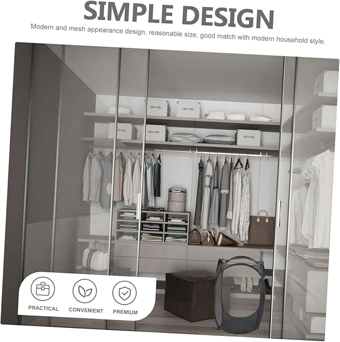 Mobestech Large Laundry Basket Collapsible Pop up Hamper Folding Dorm Clothes Organizer Storage Pouch
