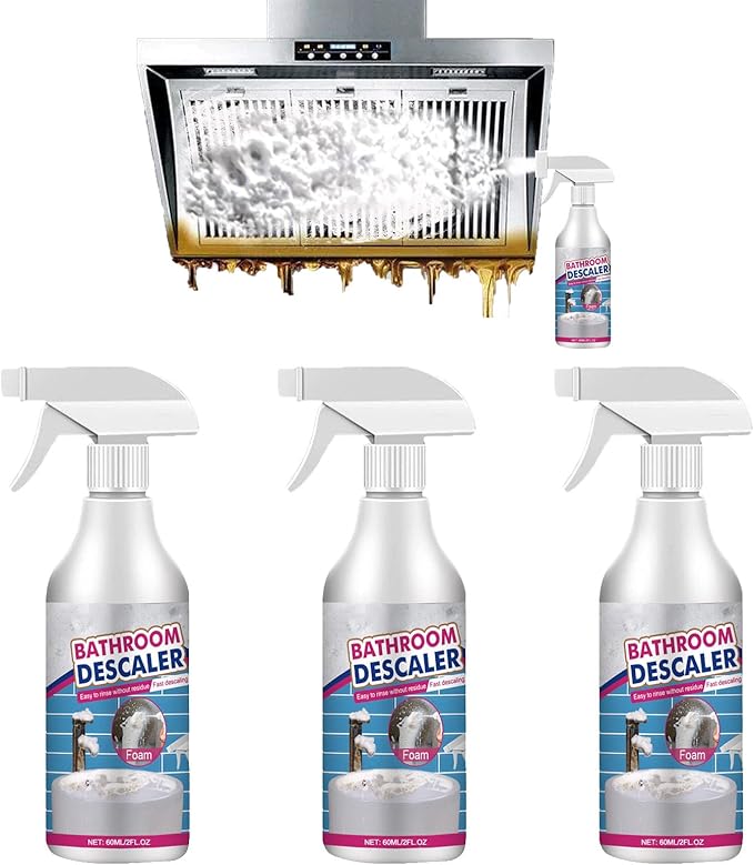 2025 Bathroom Descaler Foam Cleaner Spray, Stubborn Stains Cleaner, All-Purpose Rinse Cleaning Foam for Toilet, Bath, Shower, Glass, and Sink (3Pcs)