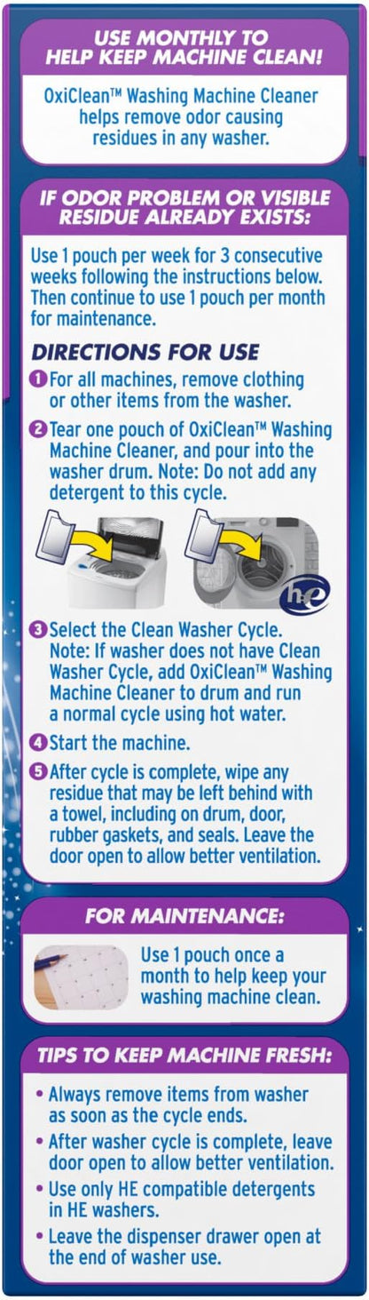 OxiClean Washing Machine Cleaner with Odor Blasters, 4 Count