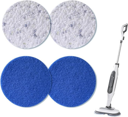 Upgrade S7000 Replacement Steam Mop Pads Kit for Shrak,S8201 S8001 S7001 S7201 S7000AMZ S7005 S7020 S7001C，All-in-One Hard Floor Steam Mop (4, Blue White)