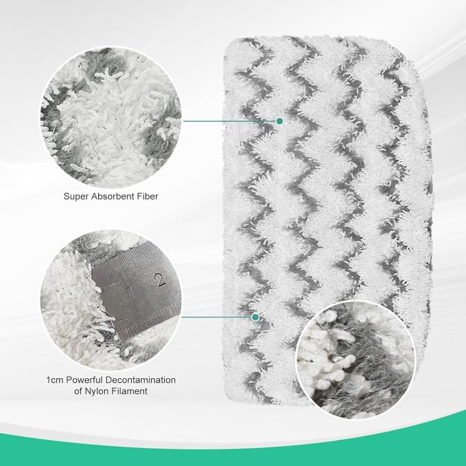 8 Pack Microfiber Steam Mop Replacement Pads for Shark Steam Mop S1000, S1000A, S1000C, S1000WM, S1001C Dirt Grip Steam Mop Pads, Washable & Reusable Microfiber Mop Pads for All Floor Clean