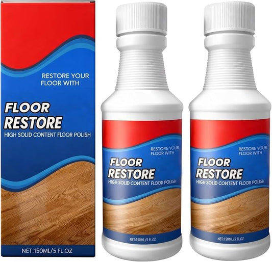 Floor Restore Cleaner, High Solid Content Floor Polish for Shine Renewal & Protective Layer, Helps Conceal Small Scratches, Quick-Drying Protective Finish (2 PACK)