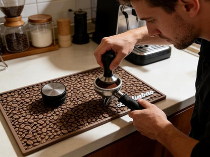 Bar Mats for Countertops, Heavy Duty Rubber Mat, 3D Coffee Bean Coffee Bar Mat, Dish Drying Mat for Kitchen, Restaurant, Coffee Bar Essentials, Non-Slip Drip Tray Mat(Coffee,18"x12")