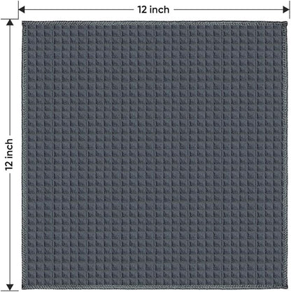 HOMEXCEL Waffle Weave Microfiber Towel, 10 Pack Lint Free Cleaning Rags, 12 x 12 Inches Barista Towels, Reusable Microfiber Cleaning Cloth for Household, Kitchen, Glass and Window, Grey