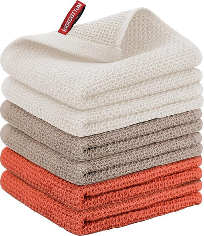 Nialnant 6 Pack Kitchen Towels,Soft Absorbent Quick Drying Dish Cloths,Dish Towels for Drying Dishes,Cleaning Rags-13x28 Inch,Multi Color