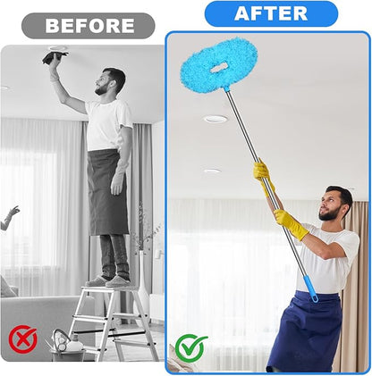 Storystore Ceiling Fan Cleaner Duster - Adjustable Duster with Extension Pole,Dusters for Cleaning Fan Blade, Walls and Cobweb (7FT/Blue)