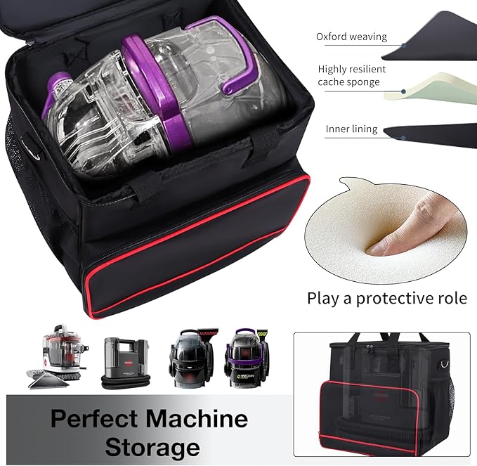 Storage Bag Compatible with Bissell Carpet Cleaner Machine 2458/3624/3682/Hoover Carpet Cleaner FH14050, Carrying Case for Bissell Upholstery Cleaner Portable Steam Cleaner Storage Bag, Case Only