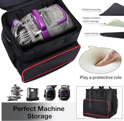 Storage Bag Compatible with Bissell Carpet Cleaner Machine 2458/3624/3682/Hoover Carpet Cleaner FH14050, Carrying Case for Bissell Upholstery Cleaner Portable Steam Cleaner Storage Bag, Case Only