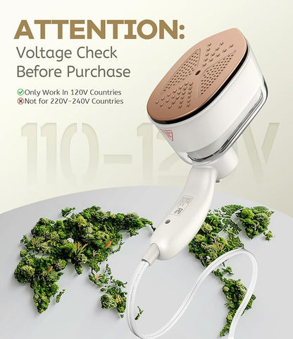ATONEP 2-in-1 Travel Steamer for Clothes, Portable Clothes Steamer, Handheld Garment Steam Iron, 10S Fast Heat Up 1100W for Wrinkle Remover Dress Shirts Home Trip Rotatable 110-120V