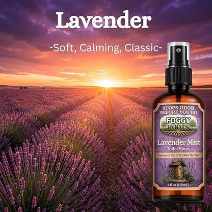 Lavender Pre-Poop Toilet Spray – Stops Odor Before It Starts, Bathroom Odor Eliminator for Toilet, 4 oz (200+ Uses) Travel, Home & Work