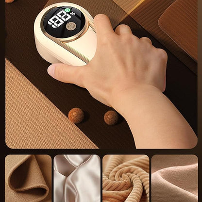 Fabric Shaver, Electric Rechargeable Lint Remover with 6 Blades Sweater Defuzzer for Clothing Furniture ABS Metal (Khaki)