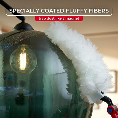 O-Cedar Flex & Catch Heavy Duty Dusting Kit with 15 Disposable Duster Refills | New & Improved Model | Extendable 3 Ft Handle with Stay-On Duster Hook | Traps 3X More Dust Than Feather Dusters