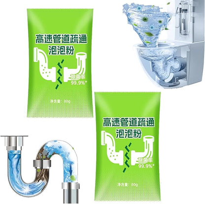 Wild Tornado Sink and Drain Cleaner, Wild Sink and Drain Cleaner Powder, Fast Foaming for Kitchen/Bathroom/Toilet Pipeline Quick Cleaning Tool (2PCS)