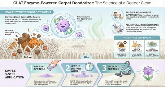 Enzyme-Powered Carpet Deodorizer (Powder) - Unscented | Natural Pet Odor Eliminator | Bio-Enzymatic Formula, Premium Performance, Eco Friendly | 16 oz