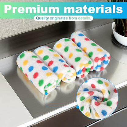 Microfiber Cleaning Cloth,12 Pack Cleaning Rags, Cleaning Towels with Polka dots, Absorbent, Streak Free, Non-Abrasive, Reusable and Washable, 10"X10"