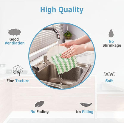 Choicy Microfiber Cleaning Cloth Absorbent Kitchen Towels Dish Cloths Washable 10 Pack 12×12in Reusable Cleaning Rags for Car Gardens Kitchen Hand Glass Windows Mirrors No Odor