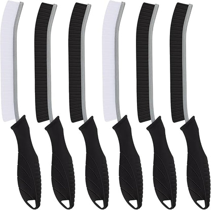 Hard Bristle Crevice Cleaning Brush-Thin Gap Scrub Brush, Small Cleaning Brush, Grout Brush, Kitchen Brush, Cleaning Tools for Toilet, Bathroom, Sink, Home, Household, Window (6, Black)